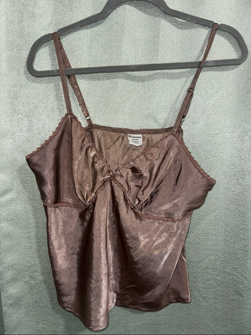 No Boundaries Brown Satin Camisole